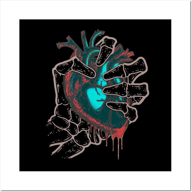Heartless Skeleton Neon Heart Wall Art by SoLunAgua